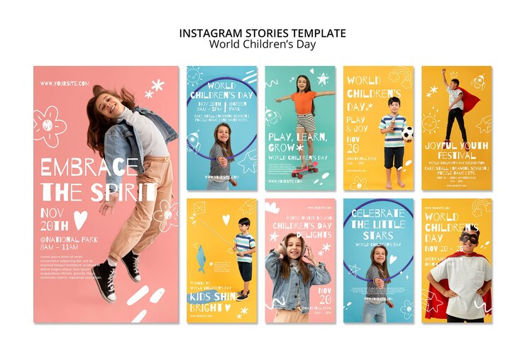 PSD les histoires d'instagram de la journée mondiale de l'enfance