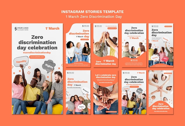 PSD histoires instagram de la journée zéro discrimination