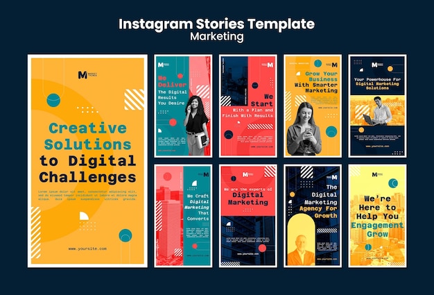 PSD histoires instagram de marketing numérique