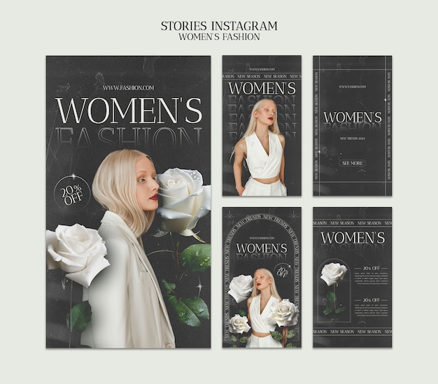 Histoires Instagram de mode féminine
