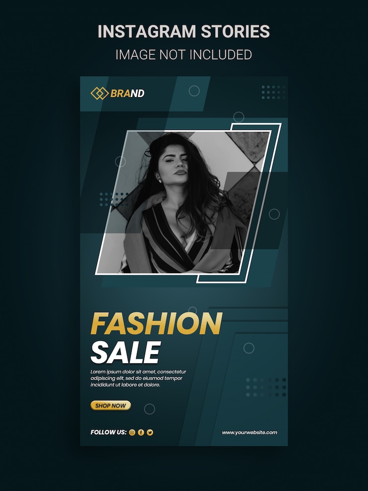 PSD histoires instagram et publication sur les réseaux sociaux pour la promotion des soldes de mode