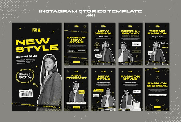 PSD histoires instagram de remise sur les ventes