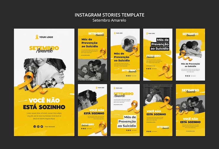 PSD histoires instagram de sensibilisation à setembro amarelo