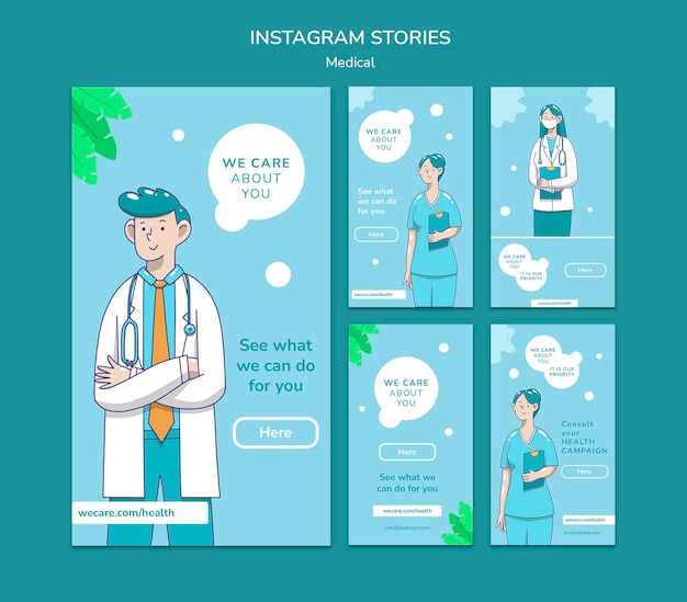 Histoires instagram de soins médicaux