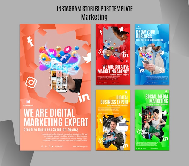 PSD histoires instagram de stratégie marketing