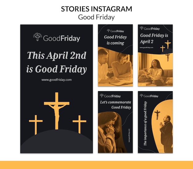 Histoires Instagram de vendredi saint avec photo