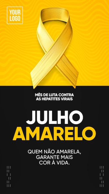 Des histoires sur les médias sociaux Campagne Juillet Jaune tous ensemble