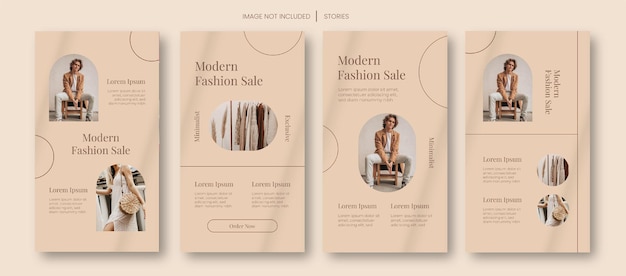 Histoires de médias sociaux de vente de mode moderne