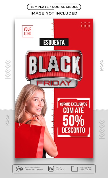 Histoires sur les réseaux sociaux ventes de vêtements du vendredi noir
