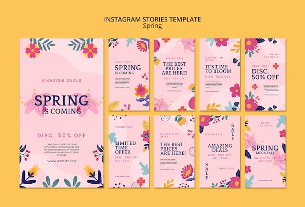 Les histoires de la saison des fleurs au printemps sur Instagram
