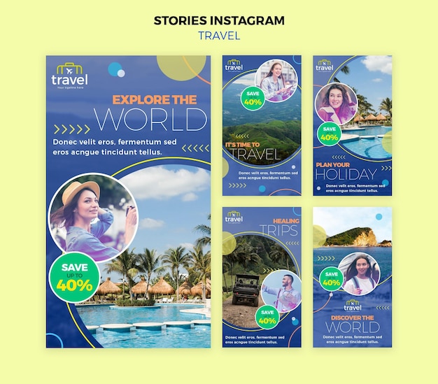 Histoires de voyage sur les réseaux sociaux avec photo