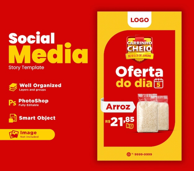 História de mídia social oferece modelo HortiFruti Brasil