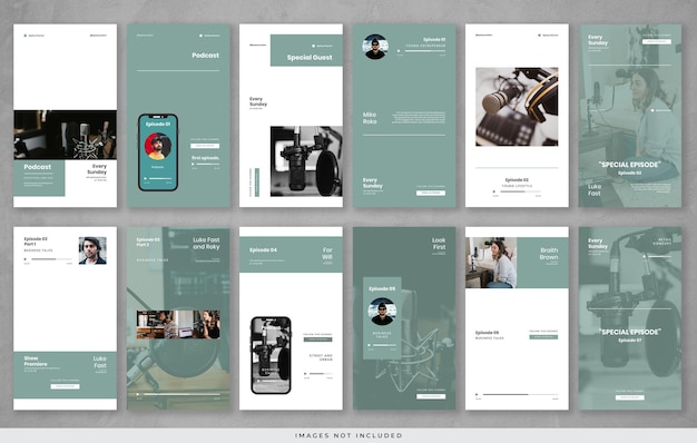 PSD história do instagram de podcast moderno