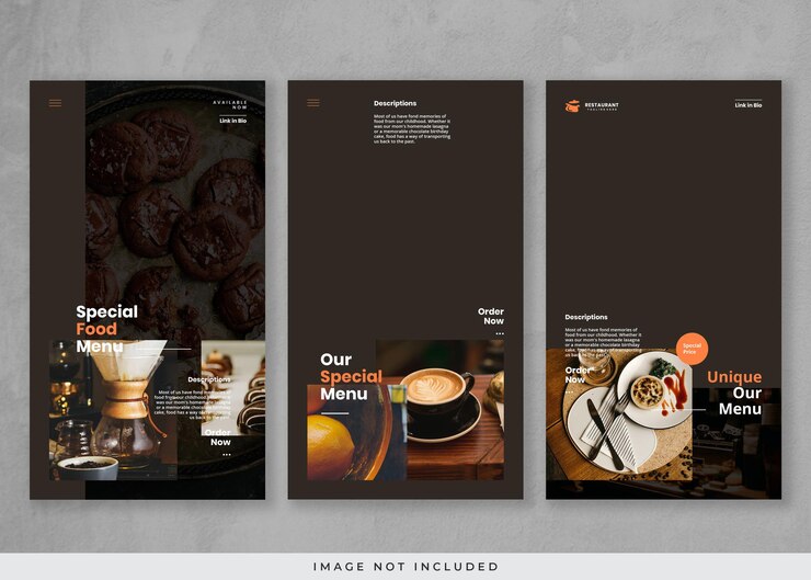PSD história do instagram de restaurante moderno