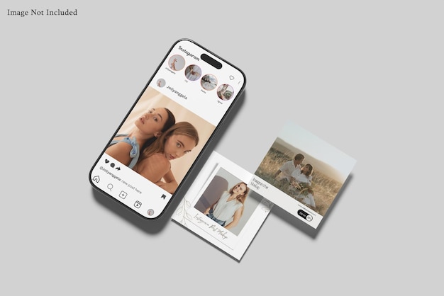 história do instagram e mockup de postagem