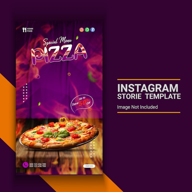 PSD historia de instagram de comida asiática