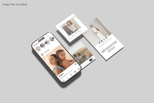 historia de Instagram y maqueta de publicación