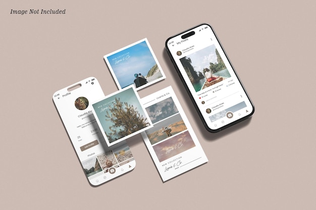 Historia de Instagram y maqueta de publicación