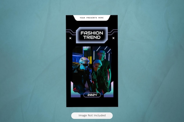 Historia de Instagram de moda metaverso futurista negro 15