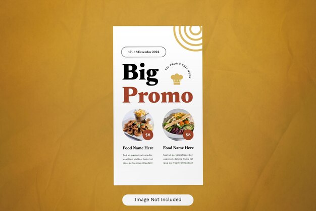 Historia de instagram de promoción de comida de diseño plano beige 09
