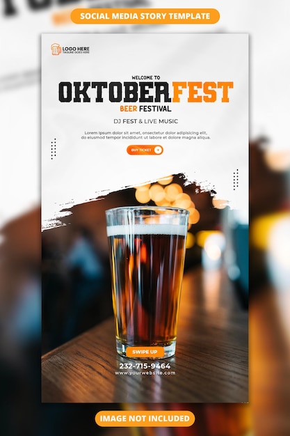 PSD historia de redes sociales para el festival de la cerveza oktoberfest