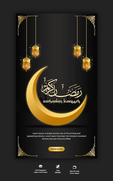 História religiosa do instagram do festival islâmico tradicional de ramadan kareem