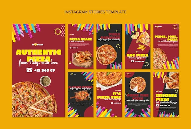 Histórias autênticas do instagram de pizza