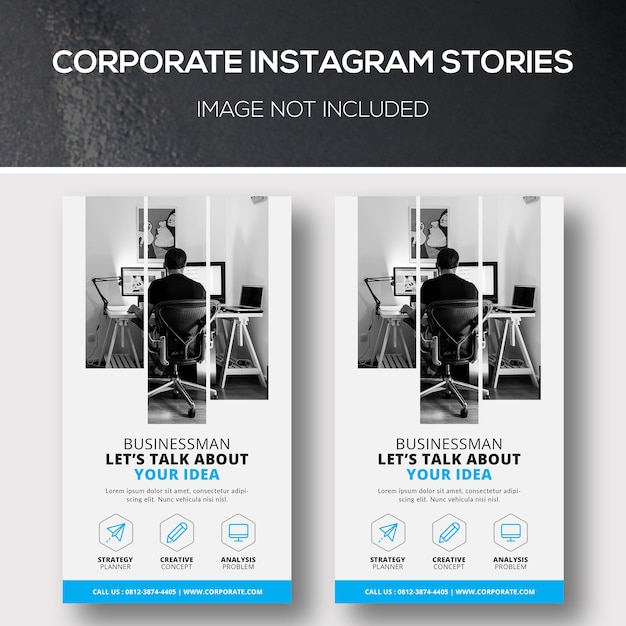 PSD histórias corporativas do instagram