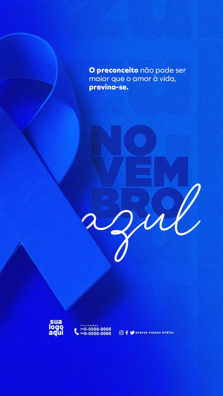 PSD histórias da campanha internacional de novembro azul