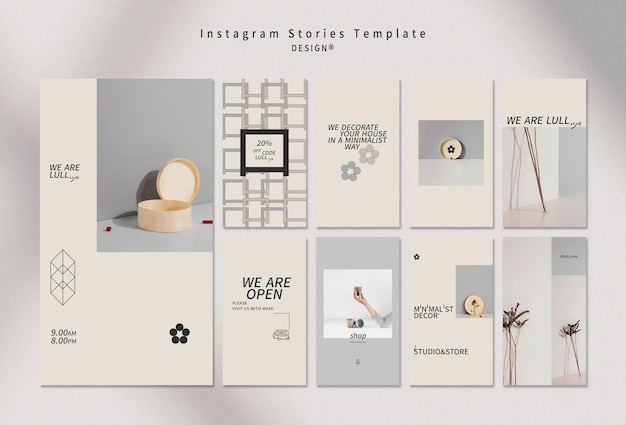 Histórias de design de interiores no Instagram