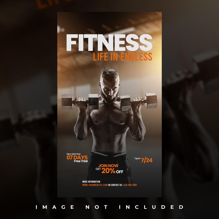 PSD histórias de instagram de ginásio e fitness