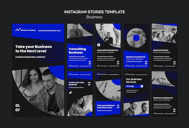 PSD histórias de instagram de webinar de negócios