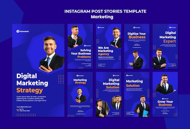 Histórias de marketing de negócios no instagram