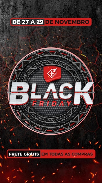 PSD histórias de mídia social black friday frente gratuita em todas as compras