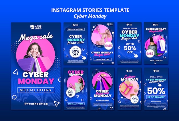 Histórias de mídia social da Cyber Monday