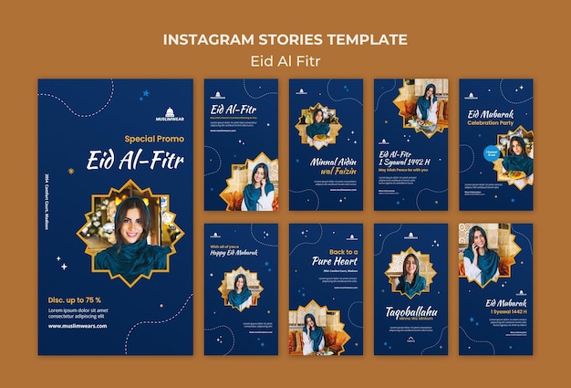 Histórias de mídia social de eid al-fitr