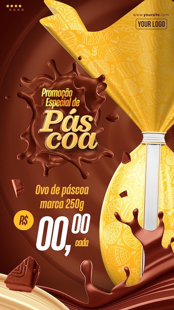 Histórias de mídia social instagram promoção especial de páscoa