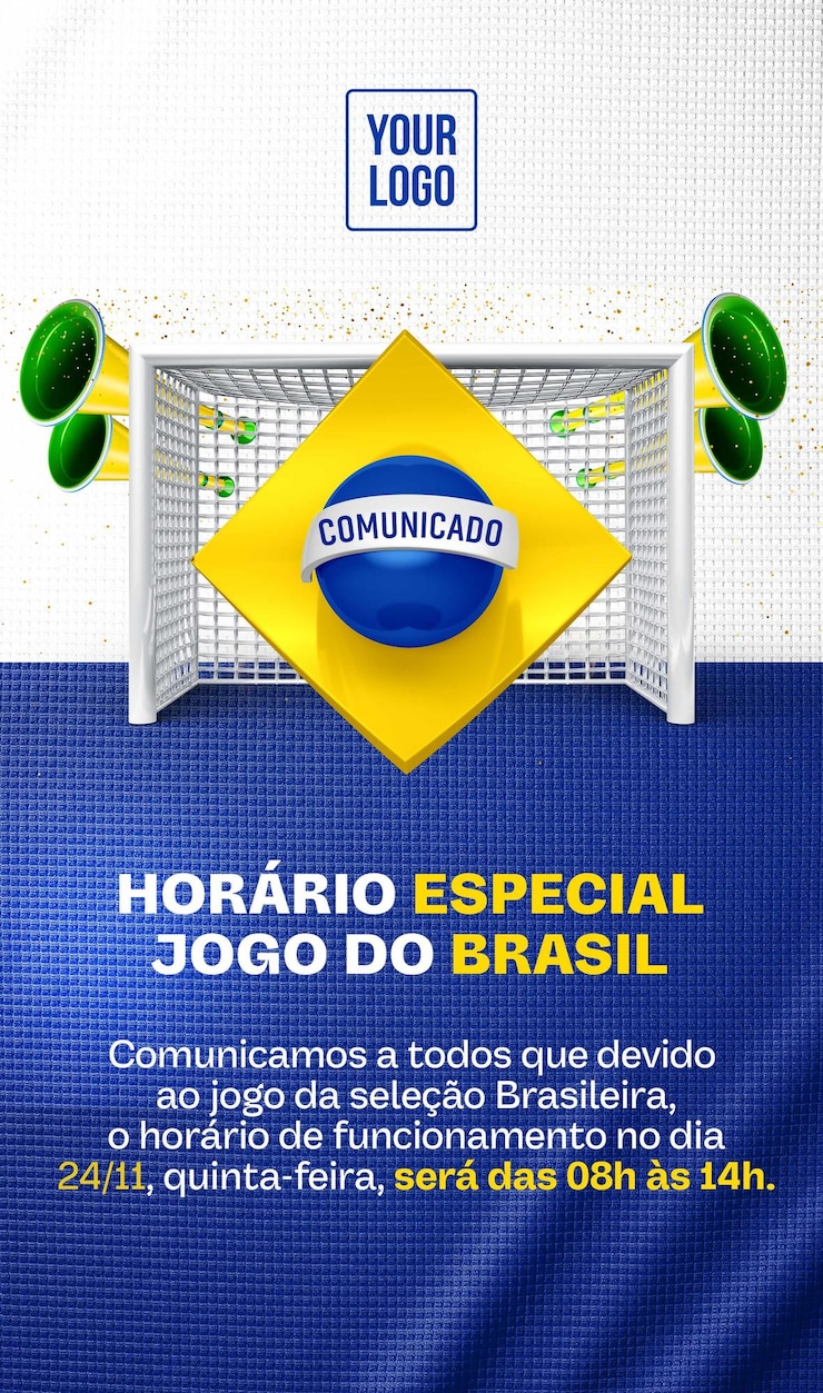PSD histórias de mídia social jogos do brasil em horário especial da copa do mundo