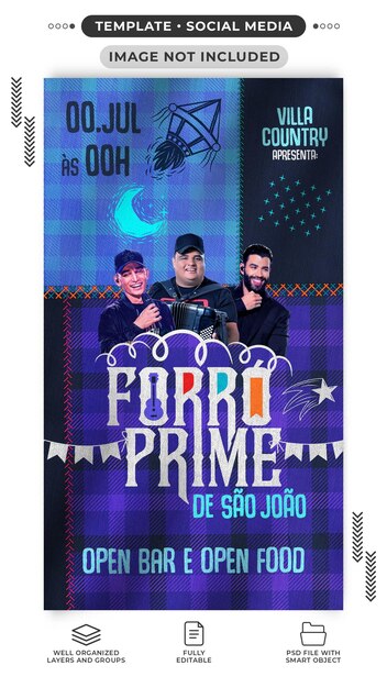 Histórias de mídia social são joão forro prime