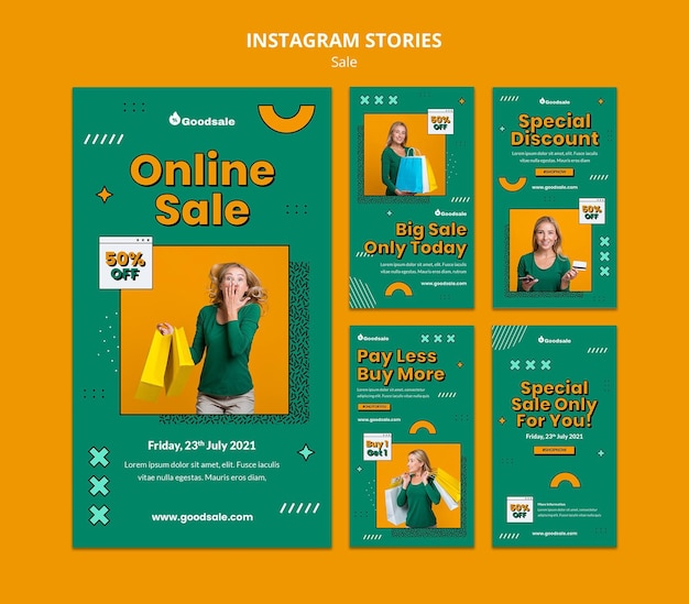 Histórias de venda online do instagram