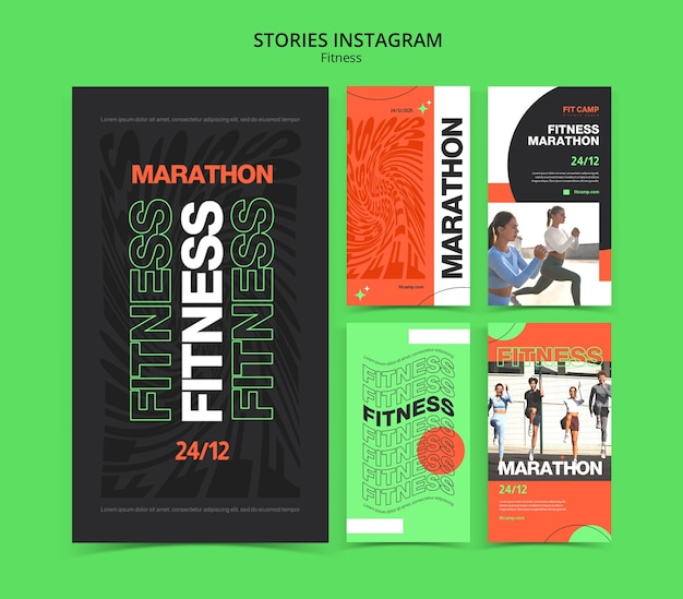 Histórias de viagem de fitness no Instagram.