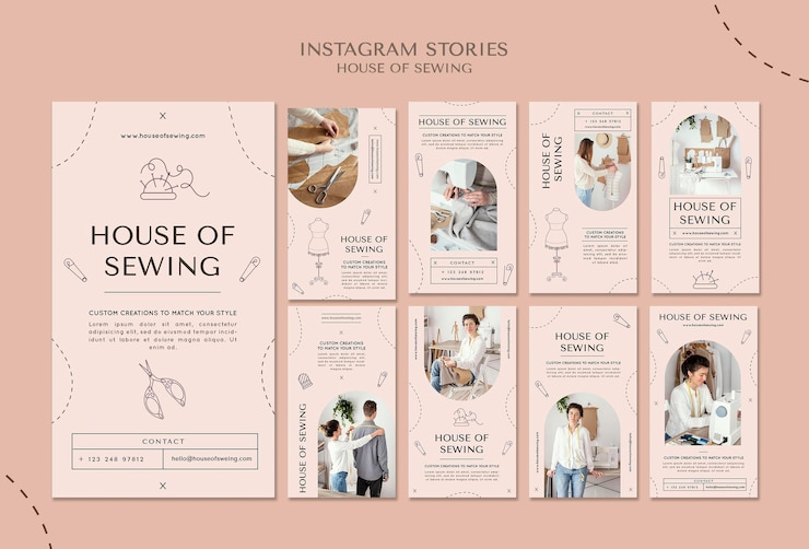 PSD histórias do instagram da casa de costura