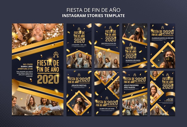 PSD histórias do instagram da fiesta de fin de ano