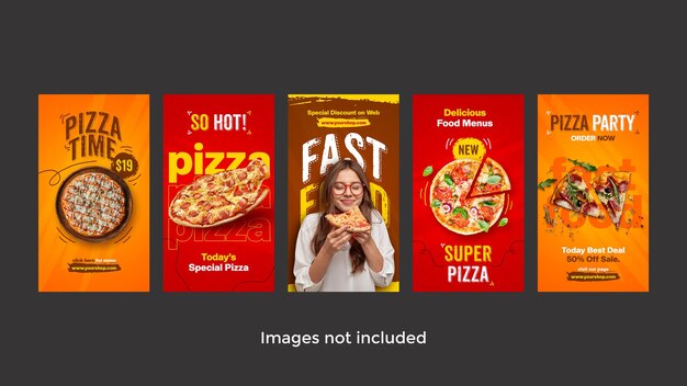 PSD histórias do instagram da pizza