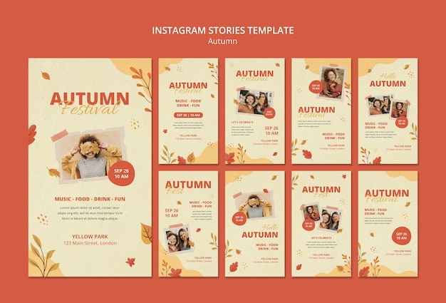 Histórias do instagram da temporada de outono
