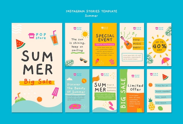 Histórias do instagram das férias de verão