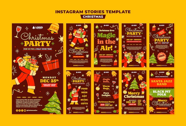 Histórias do instagram de celebração de natal