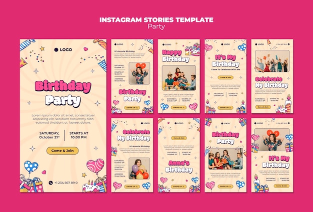 Histórias do instagram de comemoração de aniversário