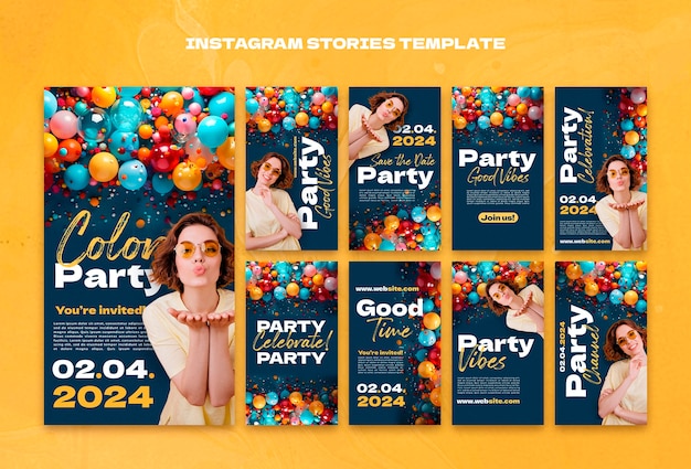 PSD histórias do instagram de entretenimento para festas