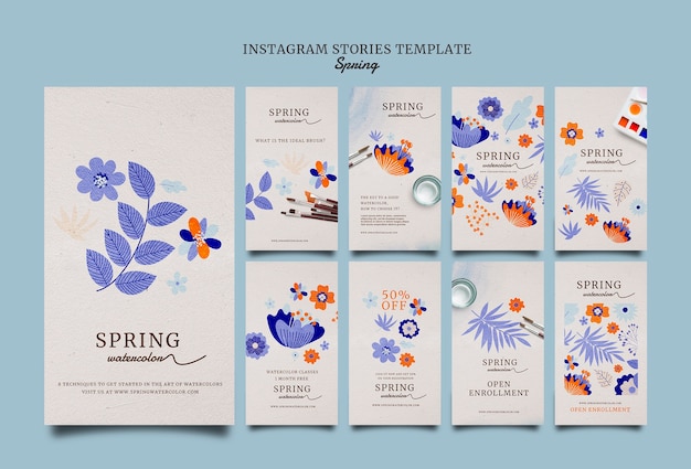 Histórias do instagram de pintura em aquarela